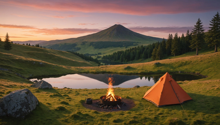 Why auvergne is ideal for a nature camping holiday ?